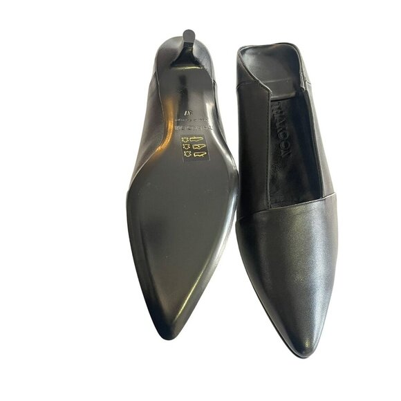 Thakoon Black Soft Leather Slip On Mule Shoes Kitten Heels NEW IN BOX - Picture 7 of 10